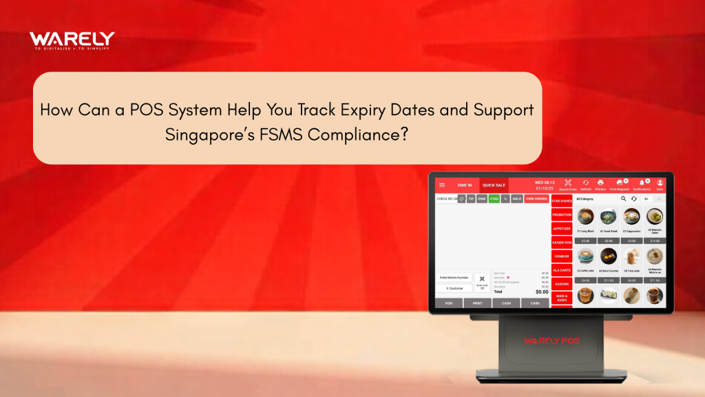 POS system showing inventory and expiry dates for Singapore restaurant
