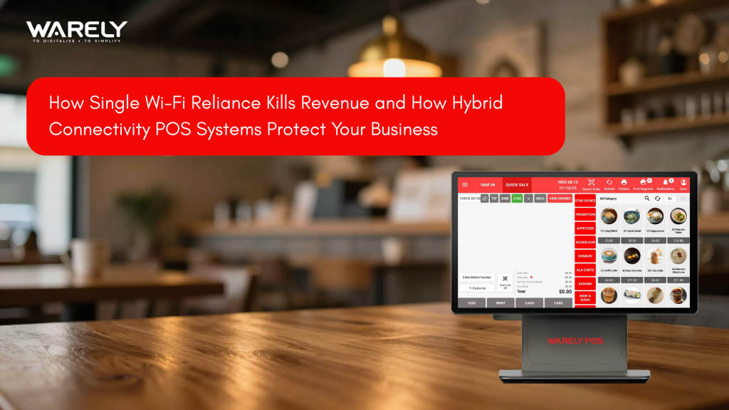 Hybrid connectivity POS system using Ethernet and mobile hotspot for uninterrupted sales