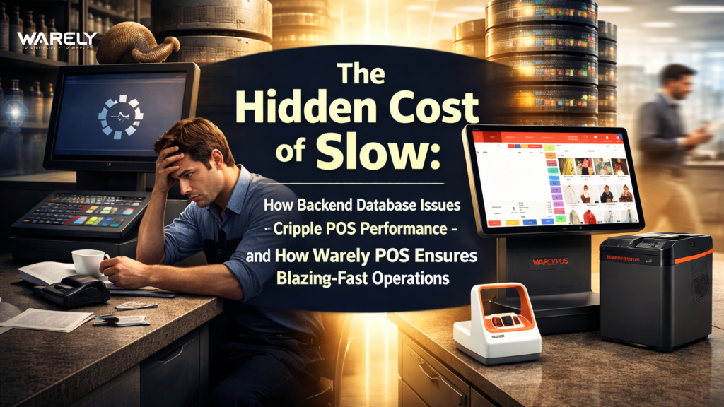 Slow POS system caused by backend database issues affecting retail and restaurant performance, solved by Warely POS fast technology