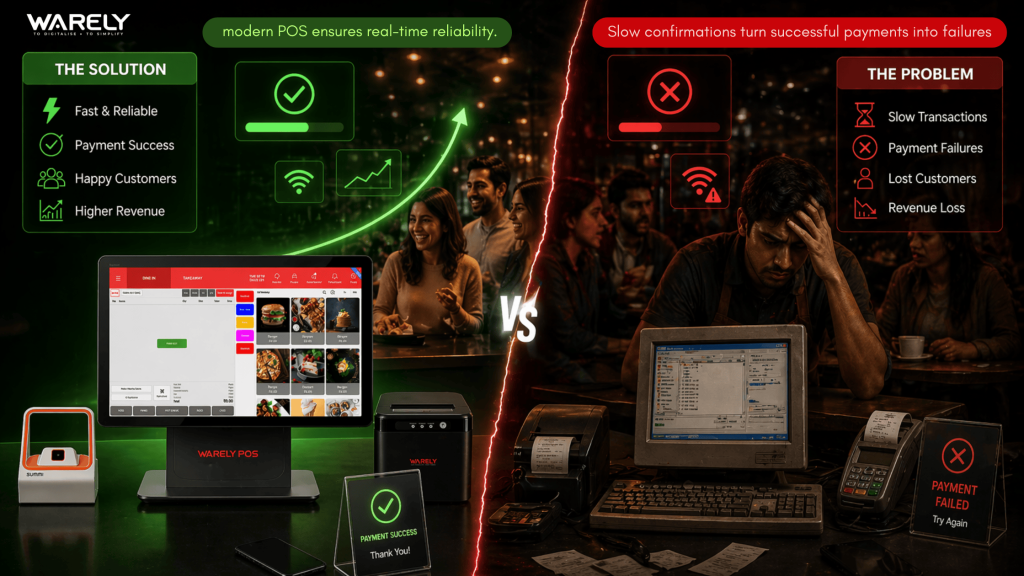 Modern POS system processing fast and seamless digital payments in a retail store